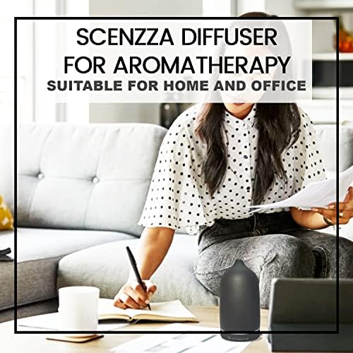 Ceramic Essential Oil Diffuser - 10 Watt Ultrasonic Aromatherapy Portable Air Diffuser- Promote Sleep Moisturize The Air & Eliminate Odor - Suitable for Home and Office - 160ml (Black) - Image 5