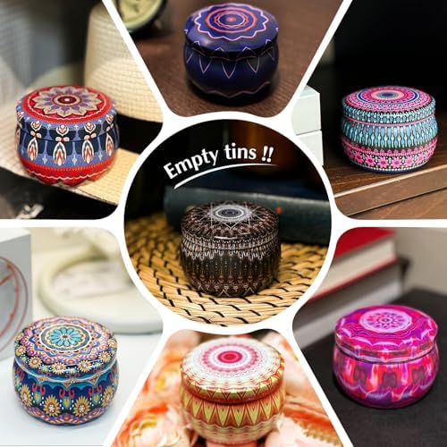 Domivirgo 24 Empty Candle Tins 4.5 oz with Lids - Simple Candle-Making Kit, Includes Wicks, Holders & Stickers, Multi-Purpose Storage Containers for Crafts & Small Items - Image 6