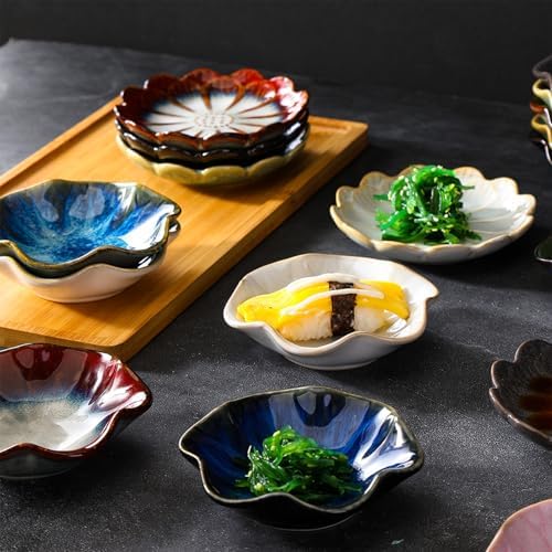 Lotus Leaf Ceramic Jewelry Ring Dish for Women (Ink Red) - Image 5