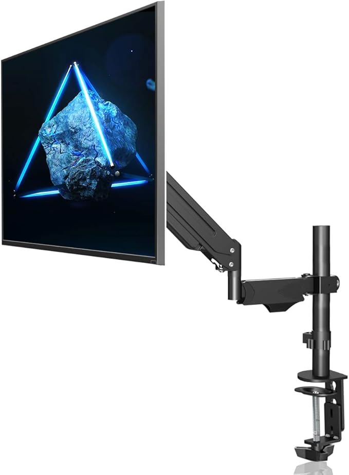 Suptek Single Monitor Mount Stand-Height Adjustable Gas Spring Monitor Arm Desk Mount for Computer Screen 32 inches,VESA Bracket with Clamp Grommet Mounting Base-Hold up to 13.222lbs (MD8411)