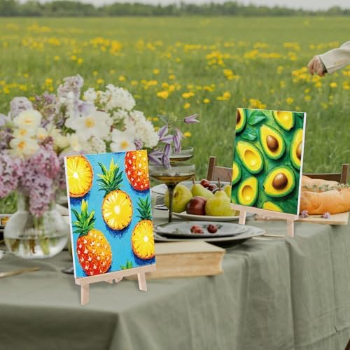 Engrowtic 12 Pcs 8 x 10'' Fruit Pre Drawn Canvas to Paint Pre Printed Sketched Canvas for Adult Ladies Paint Art Party Favor Board Set for Craft (Fruit Style) - Image 5