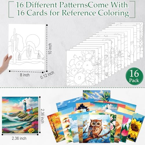 AmazingSpark 16 Pcs Pre Drawn Canvas to Paint for Adults Spring and Summer - Image 3