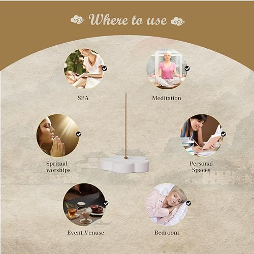 Incense Holder for Sticks with 0.3cm Holes - Cherry Blossom Design Portable Ash Catcher & Burner for Desk, Office, Tea Room, The “Four Seasons Floral” Series - Image 5