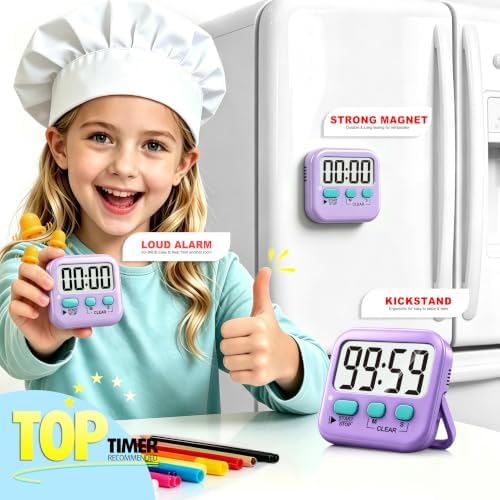 Antonki 2 Pack Digital Timer for Kids Classroom Kitchen Timers for Cooking - Image 3
