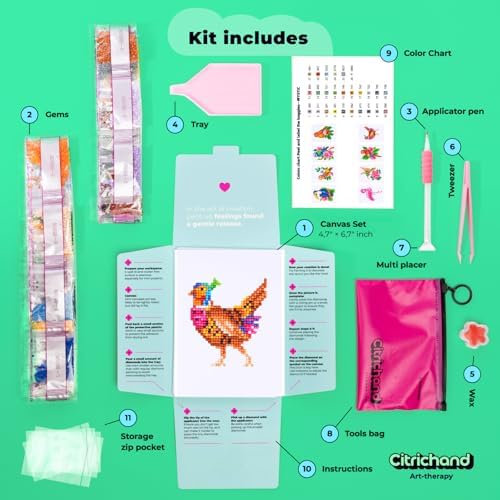Citrichand Small Diamond Art Kits, Bird Collection 8 Pack for Adults - Image 3
