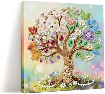 LQCrafK DIY Pearl Art Painting Handcraft Kit for Adults Beginners, Healing Stress-Relieving Home Wall Creative Design Decoration, Framed Painting with Tools-Tree by LQCrafK