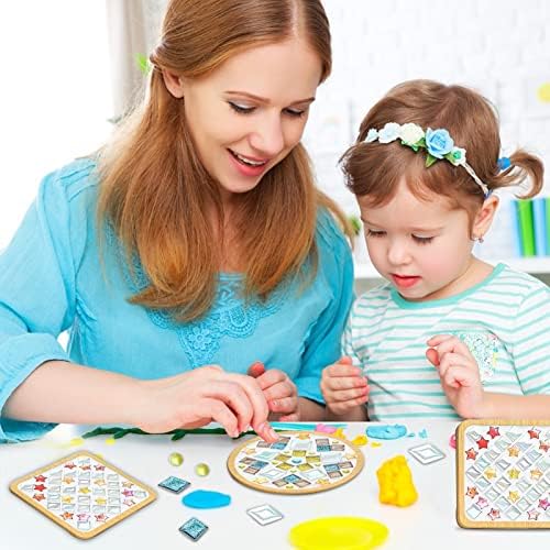 4 Sets DIY Glass Mosaic Tiles for Crafts,Mixed Color Mosaic Kits for Adults - Image 5