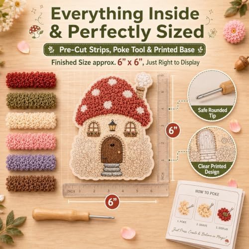Whimsical Village 3D Fabric Poke Art Kit (Mushroom) - Image 6