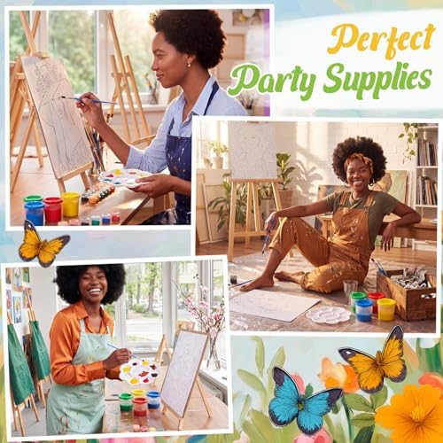Sherr 96 Pcs 12 Set Pre Drawn Canvas Painting Kits, Flower Lady - Image 4
