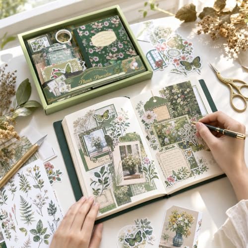 180 Pcs Junk Journal Kit Natural Plant Style Complete Accessories for Women - Image 7
