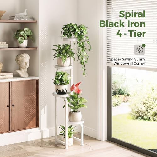 Bamworld Corner Plant Stand Indoor Outdoor Tall Metal Flower Pot Stands - Image 4
