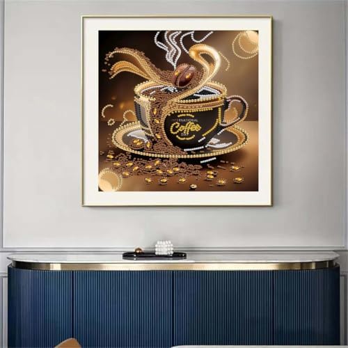 5D Special Shape Diamond Art Kits,Coffee Cup DIY Diamond Painting Kits - Image 3