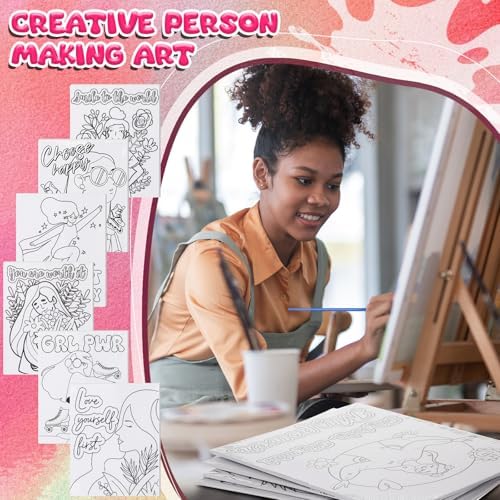 Sherr 140 Pcs 20 Set Pre Drawn Canvas Painting Kit, Feminism - Image 4