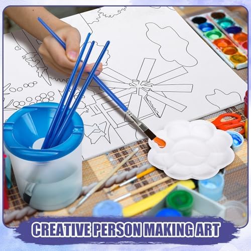 Sherr 140 Pcs 20 Set Pre Drawn Canvas Painting Kit, Sceneries - Image 4