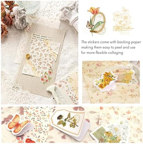 400 Sheets Scrapbook Papers Journaling Stickers Scrapbooking Supplies Kit Junk Journal Supplies Decorative Craft Stickers for Planner, Bullet Journal Collage Card Embellishment Retro Crafts - Image 4