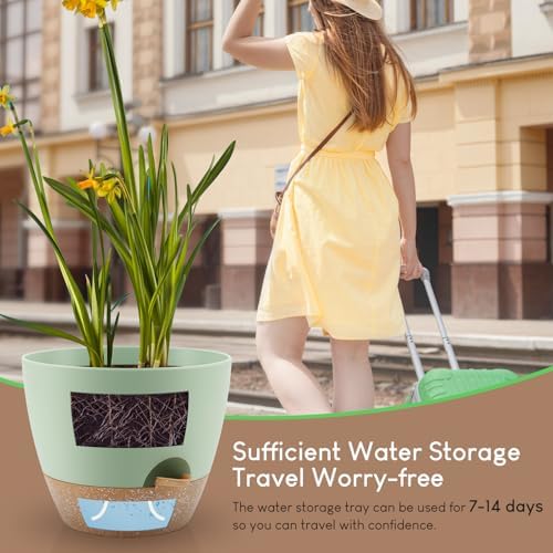YNNICO Self Watering Plant Pots 10/9/8/7.5/7 inch for Indoor Plants - Image 5