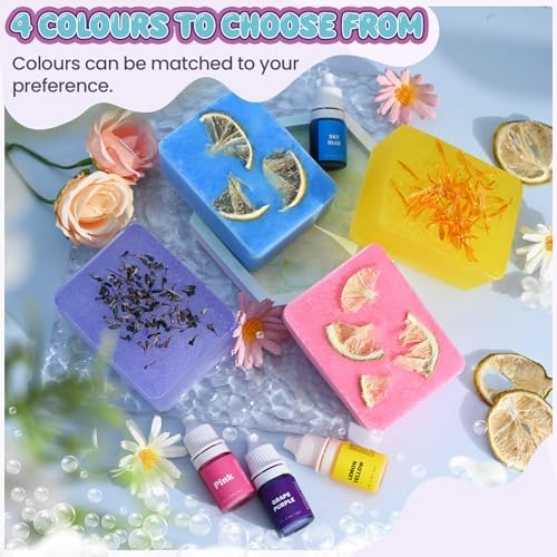 Jcoos Soap Making Kit, Soap Making Kit for Adults - Shea Butter Glycerin Melt and Pour Soap Base, Molds, Dye, Fragrances, Dried Flowers, DIY Craft for Beginners Girls Crafts - Image 5