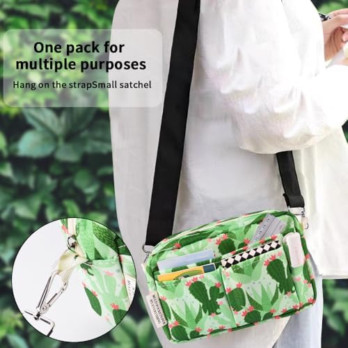 Multiple Pockets Portfolio Organizer with Zipper,Makeup Bag Pencil Pouch - Image 6