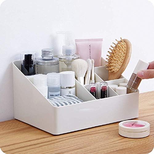 Granvela Home Organizer Bedside Table Organizer Makeup Organizer |Cosmetics Storage Box - 6 Compartments (White) - Image 5
