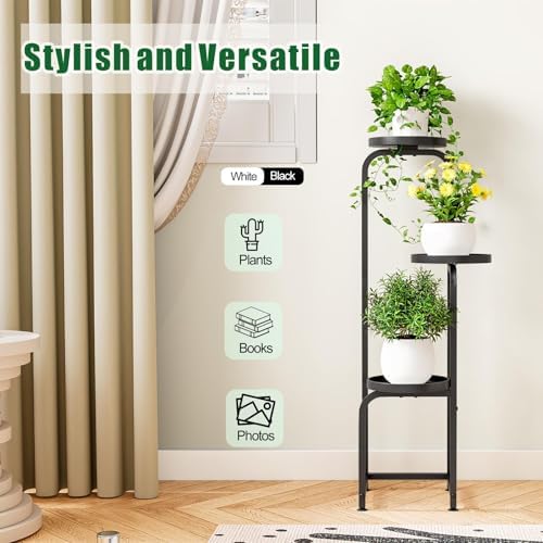 INGIORDAR Plant Stand Indoor Outdoor Corner Tiered Plant Shelf 3 Tier Metal - Image 3