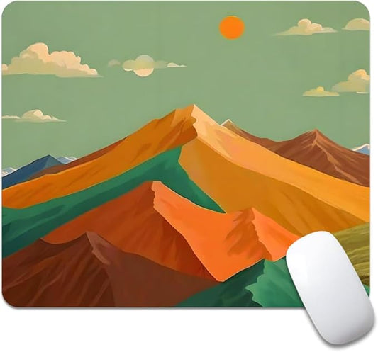 Peaks Colorblock Mountain Texture Mouse pad, Square Waterproof and Anti Slip Mouse pad for Office laptops