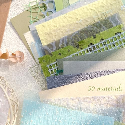 30 Pcs Large A4 Handmade Textured Scrapbook Paper Mesh Journaling Supplies - Image 5