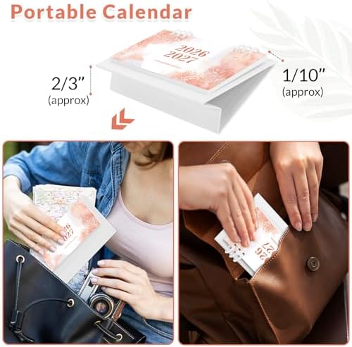 Small Desk Calendar 2026-2027, Pink Monthly Desktop Calendar - Runs From September 2026 Until December 2027, 6.3" x 3.1", Mini Standing Flip 2026 Calendar for Home, School and Office Supplies - Image 5