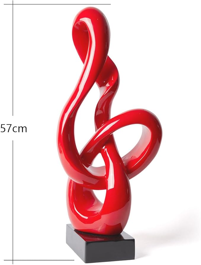 NENBOLEC Sculpture Music Note Decor Modern Statue Gifts Treble Clef Figurine Polyresin Arts Red 23 inch