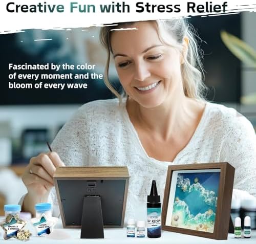 iLAND Crafts for Adults Zen Ocean Resin Art Kit, Creative Teen Crafts Resin Kit for Beginners, Crafting Hobbies for Women, DIY Sea Art Projects for Adults, Unique Beach Themed Gifts for Crafty Crafter - Image 5