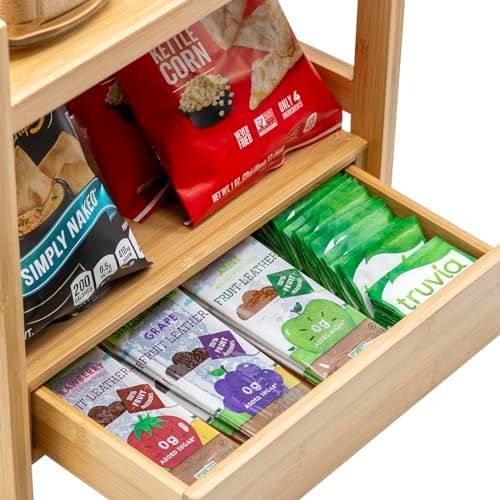 Sorbus Matcha Station Shelf, Bamboo (13" x 6.5" x 12.6", Natural Bamboo) - Image 4