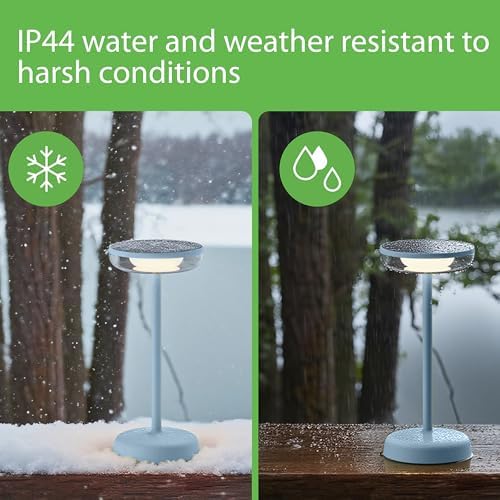 Cocktail Style Solar Table Lamp, USB-C, Dimmable, Blue, 1pk - Image 6