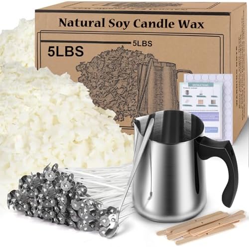 Haccah Soy Wax Candle Making Kit Supplies, Natural Candle Wax for Candle Making, DIY Art&Crafts Kit for Adults,Beginner,Kids, Including Soy Wax Flakes, Candle Wick, Centering Devices, Melting Pot,Etc - Image 5