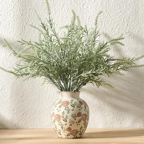 SIDUCAL Ceramic Vintage Vase, 5.83 Inch Retro Ice Cracked Chinoiserie Floral Vase, Rustic Farmhouse Vases for Home Decor, Bookshelf, Garden, Chinoiserie Decor, Tuscan Decor, Red Rose Pattern - Image 2