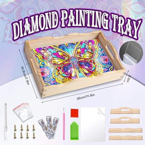 EWJRNSF Diamond Art Kits for Adults Wooden Serving Trays with Handles - Image 2