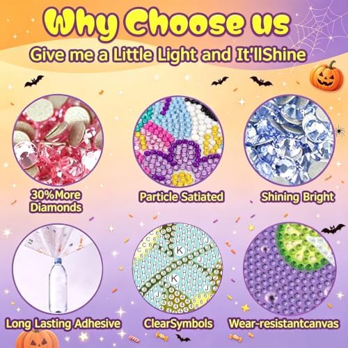4 Pack Halloween Diamond Art Kits for Kids Ages 4-8-10-12 Gem Art for Kids - Image 5