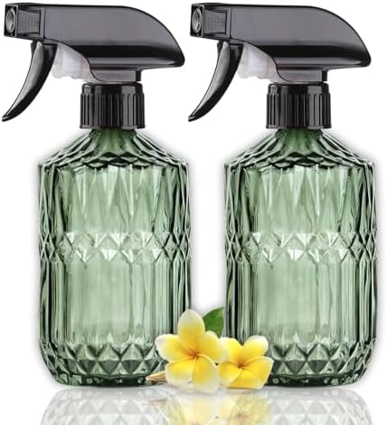 Green Glass Spray Bottle, 15ozAdjustable Nozzle, 2Pcs Plant Mister by Unknown