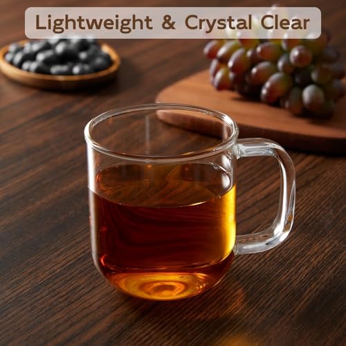 Glass Coffee Mugs, 14 oz iced coffee cups, Clear Tea Cups Set of 2, Glass Mugs with Handles, Glass Cups for Latte, Cappuccino, and Tea - Image 5