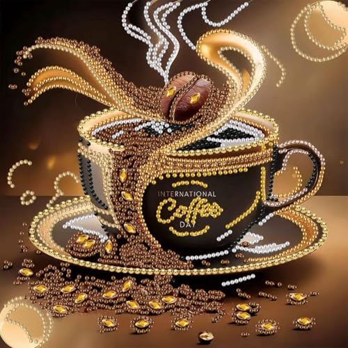 5D Special Shape Diamond Art Kits,Coffee Cup DIY Diamond Painting Kits by Unknown