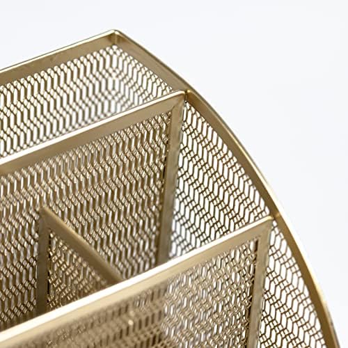 BLU MONACO | Gold Desk Organizer with Drawer | Metal Desktop Caddy with Six Compartments for Office Supplies | Stylish Desk Organizers and Accessories for Home or Office - Image 5