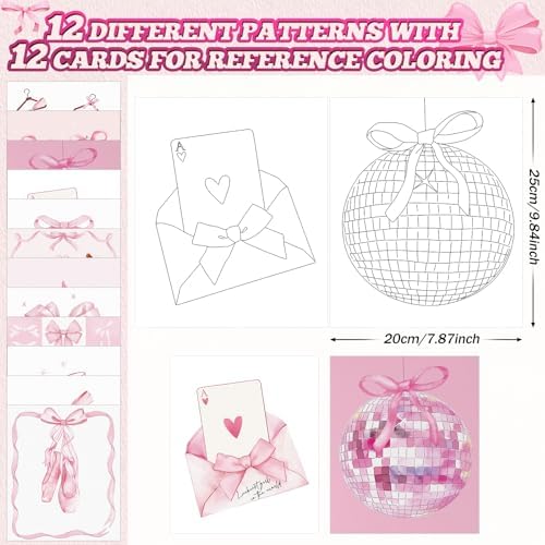 Affrolling 12 Pcs Pre Drawn Canvas for Painting for Adults 8 x 8 Inch Canvas Painting Kits Stretched with Drawing Ready to Paint Beginner Artists Date Night Party Supplies(Coquette) - Image 2