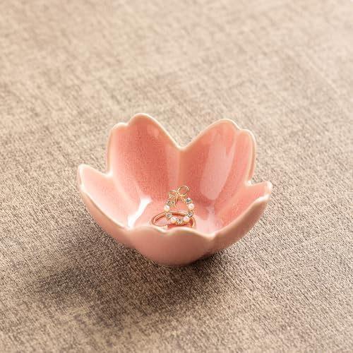 Flower Ceramic Jewelry Dish, Floral Ring Holder Tray by Unknown