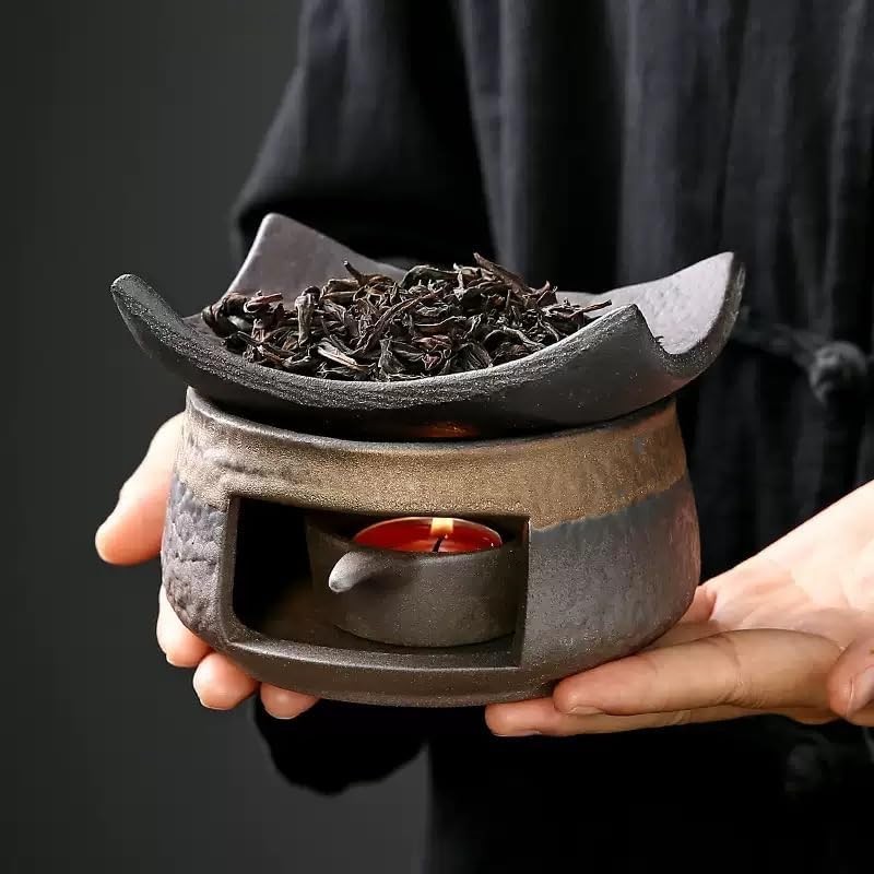 Ceramic Aromatherapy Burner — Candle Warmer for Herb, Natural Oil Fragrance Diffuser & Teapot Warmer, for Home Fragrance, Meditation, and Relaxation (D2-Double-Eared Baking Dish) - Image 5