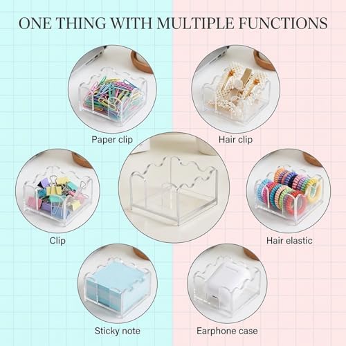 Scalloped Acrylic Sticky Note Holder 3x3 Inch,Cute Notepad Dispenser - Image 5