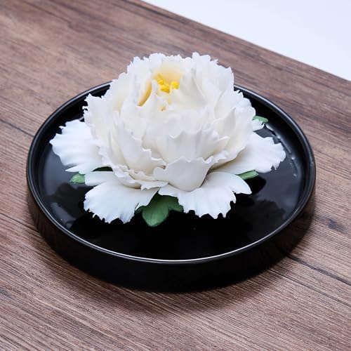 Passive Diffuser Ceramic Flower Aromatherapy – Exquisite Handcrafted Ceramic Decorative Essential Oil Diffuser for Office Desk, Home, and Yoga, with Robust Gift Box Packaging (White Peony) by PassiveDiffuserCeramicFlowerAromatherapy