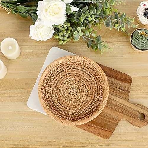 Hipiwe Small Woven Wicker Basket - 7.6" Round Entryway Organizer for Keys - Image 4