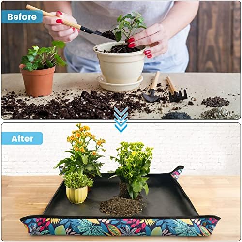 Waterproof Potting Mat for Indoor Plant Transplanting and Dirt Control, Gardenig Gifts for Women, Repotting Mat Succulent Gardening Mat 29.5"x29.5" - Image 2