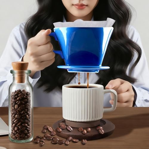Ceramic Pour Over Coffee Dripper, V-Shaped Coffee Filter Cone - Image 2