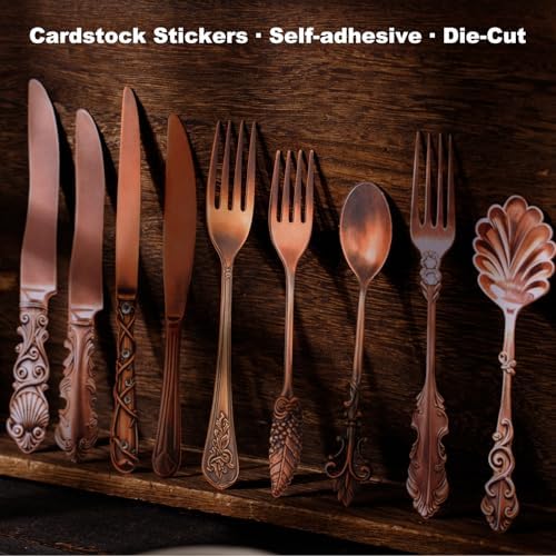 60 Pcs Vintage Cutlery Stickers for Scrapbooking and Journaling - Image 3