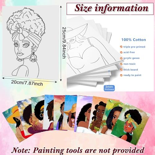 Pre Drawn for Painting for Adults 10 Pack 8X10 Without Frame Sip and Paint Canvas,Drawn Canvas for Painting for Adults,Sip and Paint for Adult's Date Night - Image 2