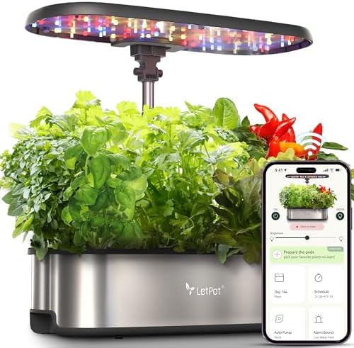 LETPOT LPH-SE Hydroponics Growing System, 12 Pods Smart Herb Garden Kit Indoor, Indoor Garden, APP & WiFi Controlled, with 24W Growing LED, 5.5L Water Tank, Pump System, Automatic Timer by LetPot